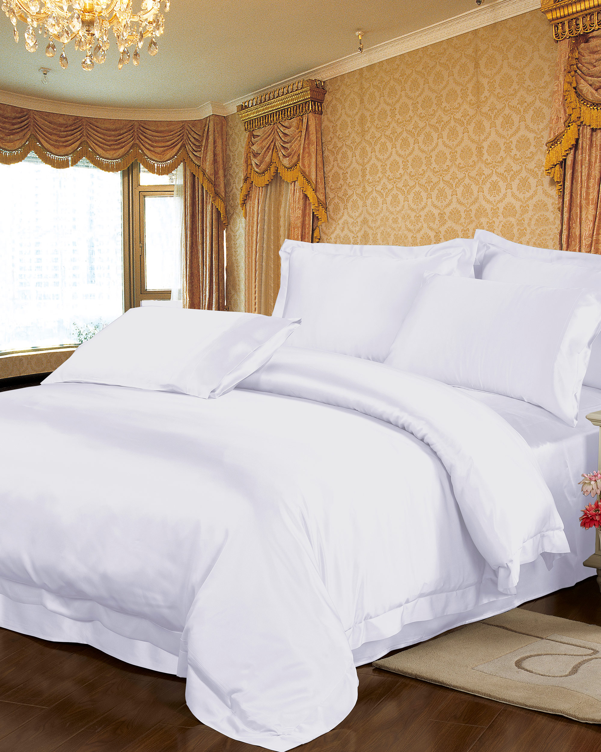 LILYSILK Silk Bedding White UK Durable Silk Smooth Silk Bedding Set Double