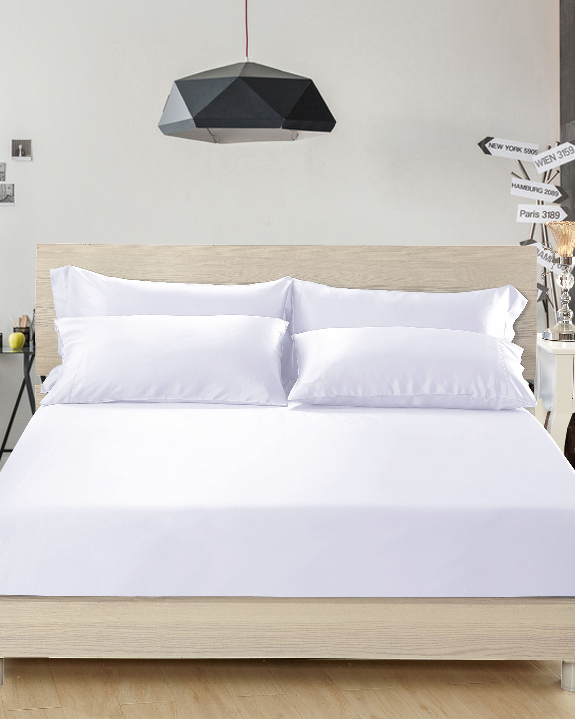 LILYSILK Silk Bedding White UK 100% Grade 6A Silk Eco-Friendly Silk Bed Set Single