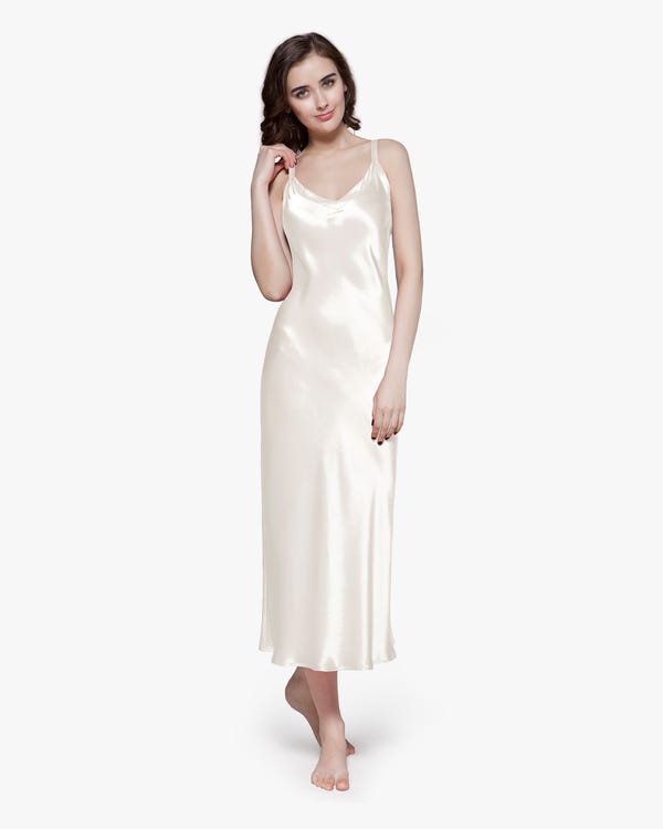 22 Momme Long & Close Fitting Silk Nightgown