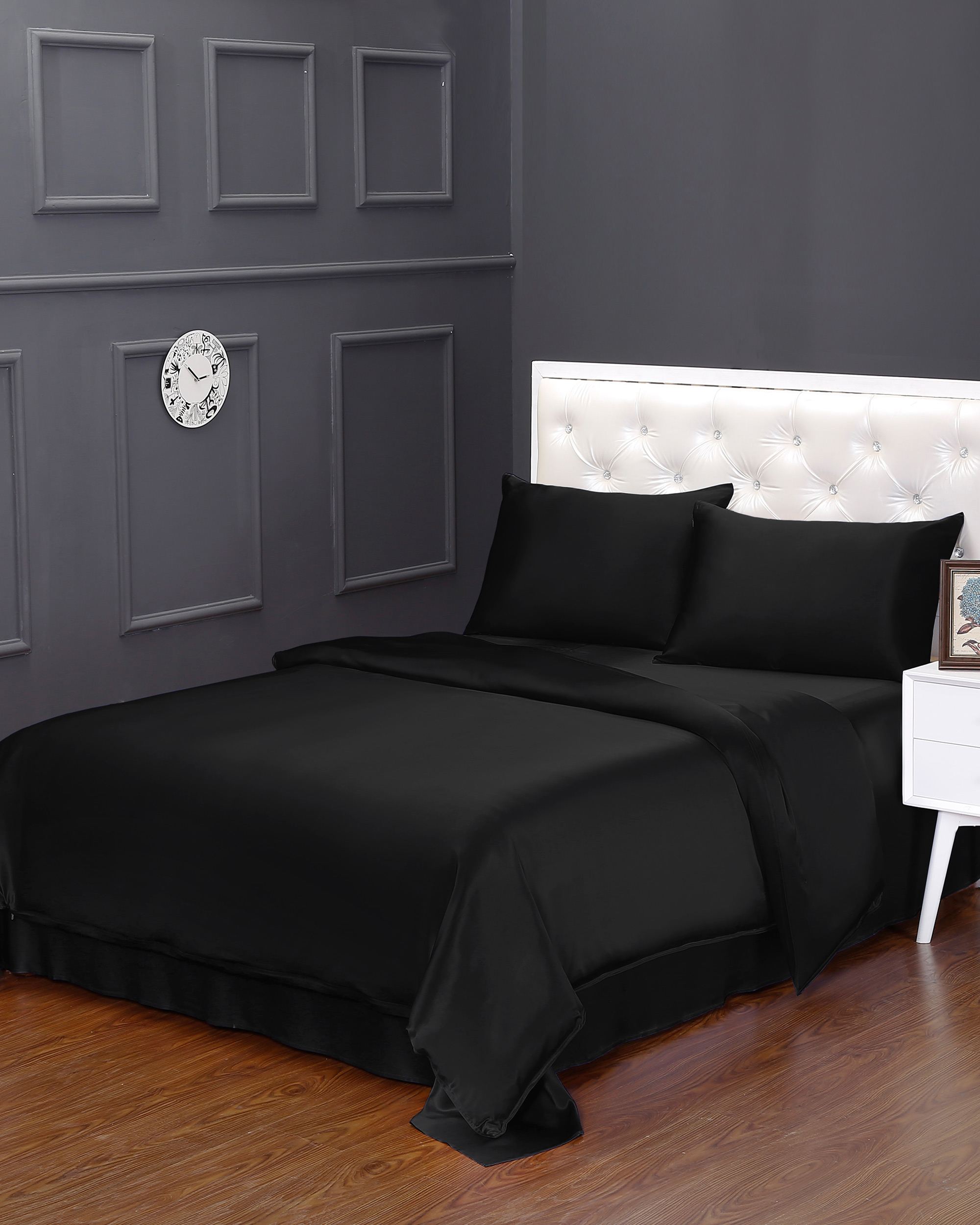 LILYSILK Silk Duvet Cover Adult Black Durable and Expensive High Quality Silk Fibers Oeko-Tex Certified Queen