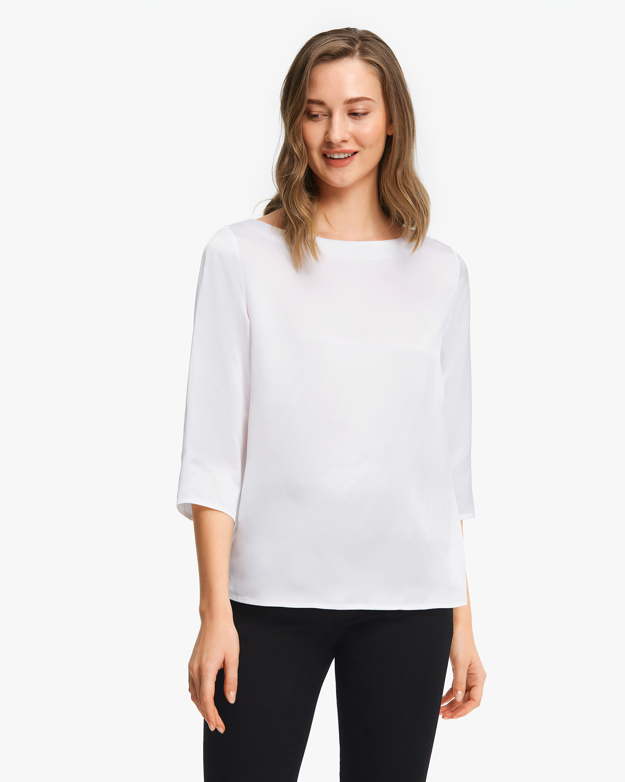 Ausverkauf Weiche reine Seide Gestricktes T-Shirt M