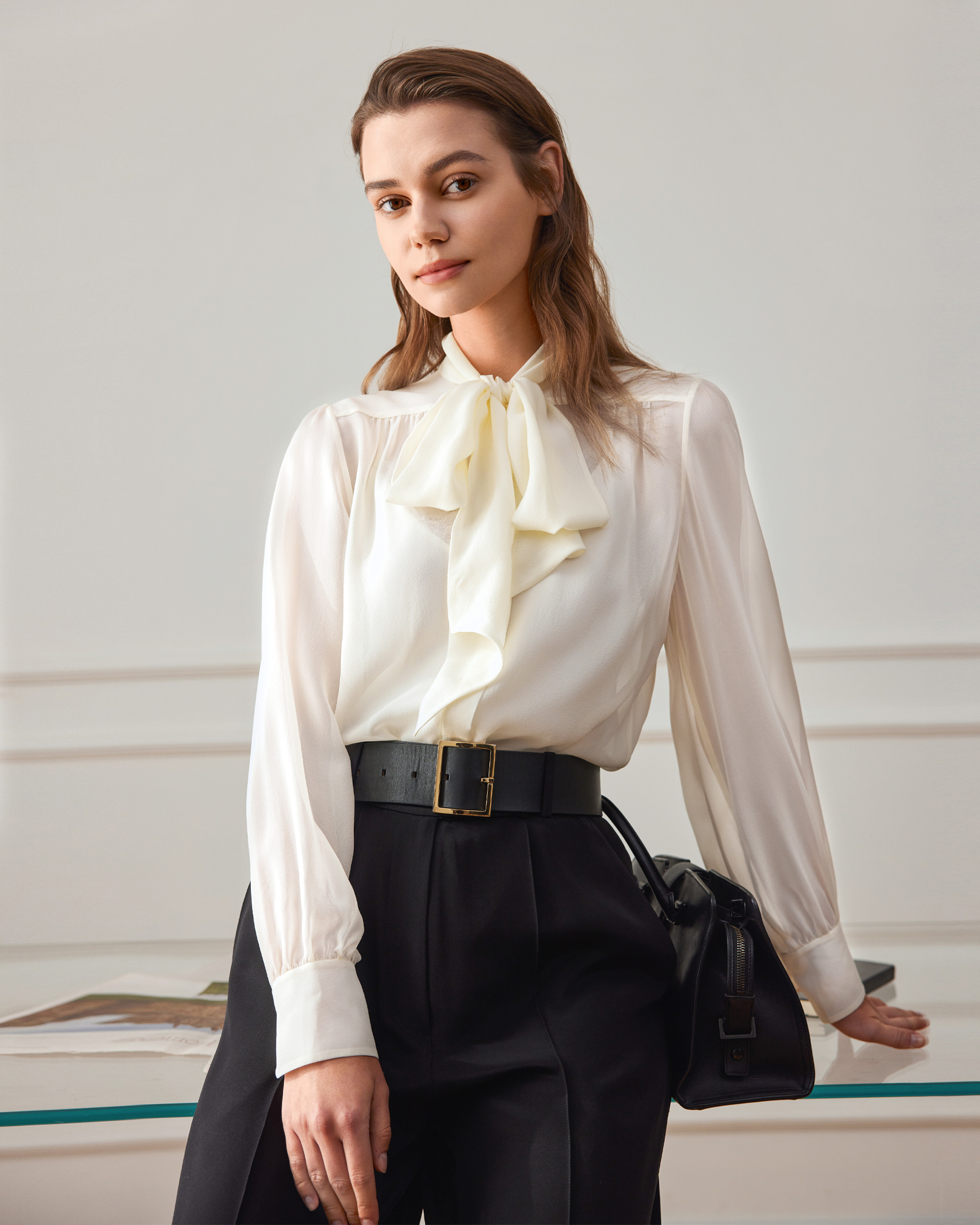 Bow Tie Silk Jasmine Blouse Image