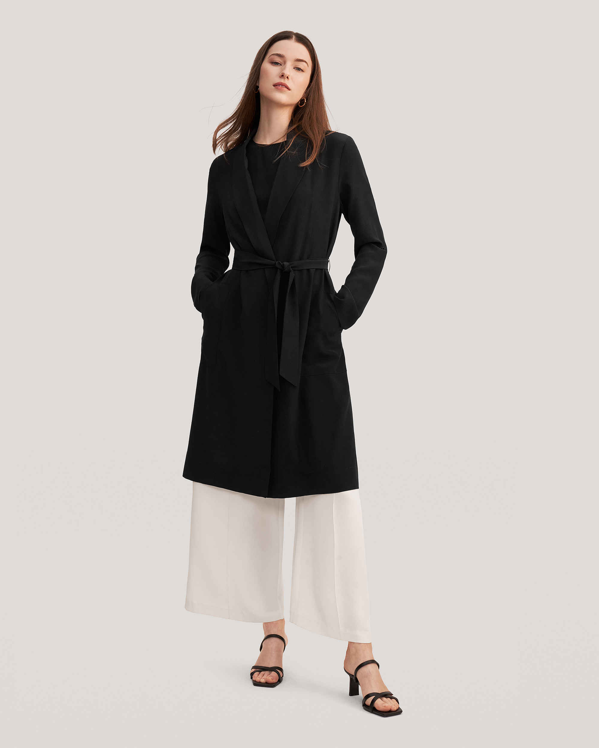 Women's mid sales length trench coat