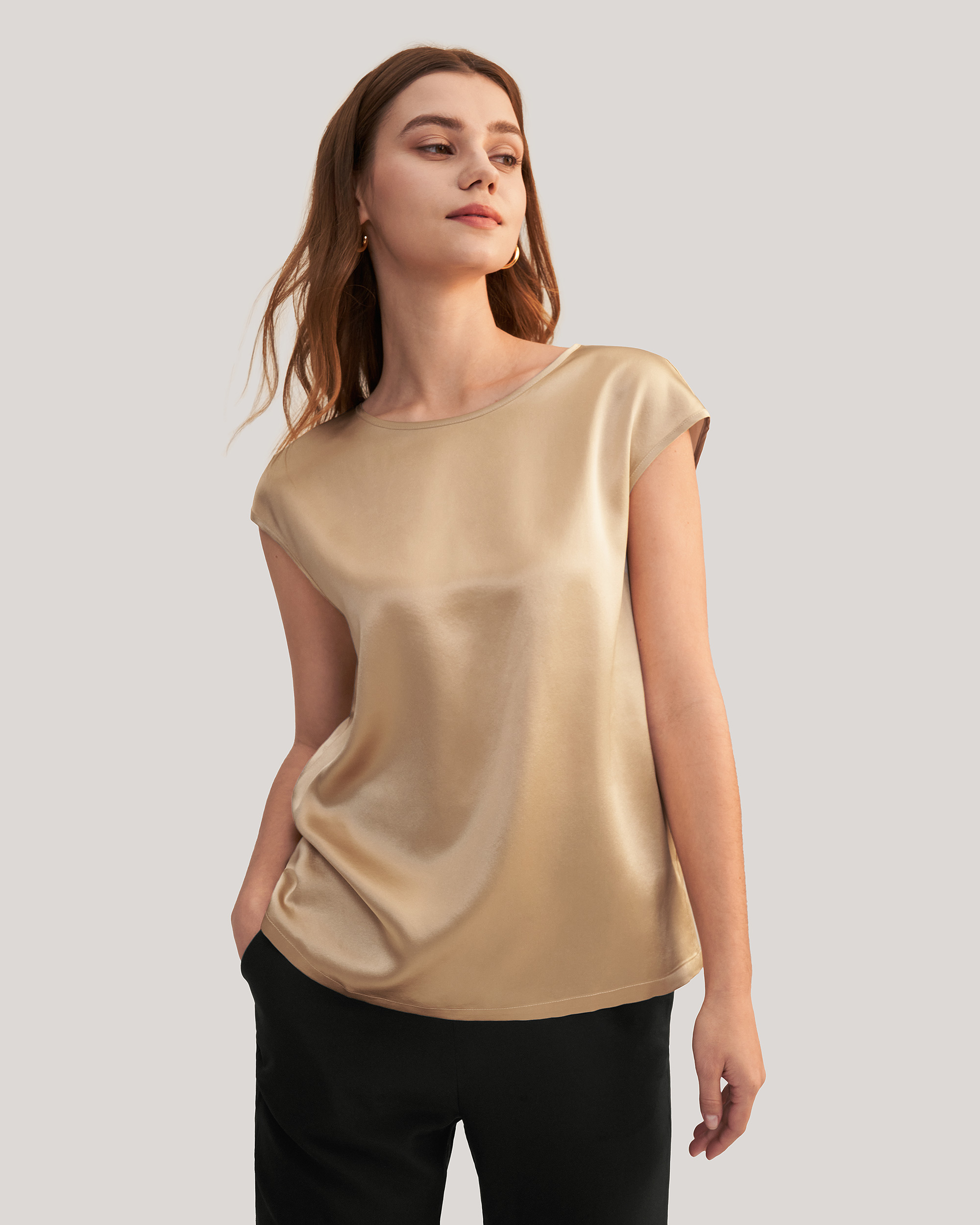 Blusa de seda Camisa Elegante Sofisticado Apropiado para el trabajo 100%  Seda Naturaleza
