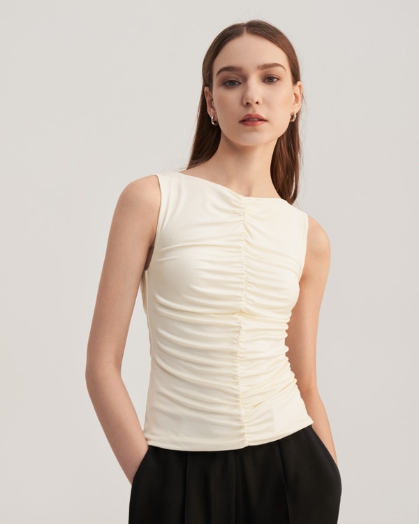 Melia Ruched Knit Tank Top