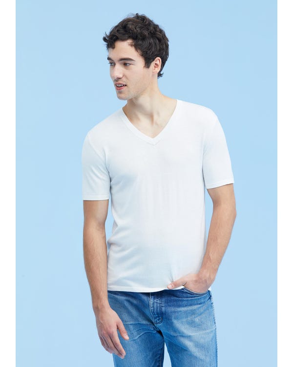 Clearance Mens Basic Silk Knitted T Shirt S