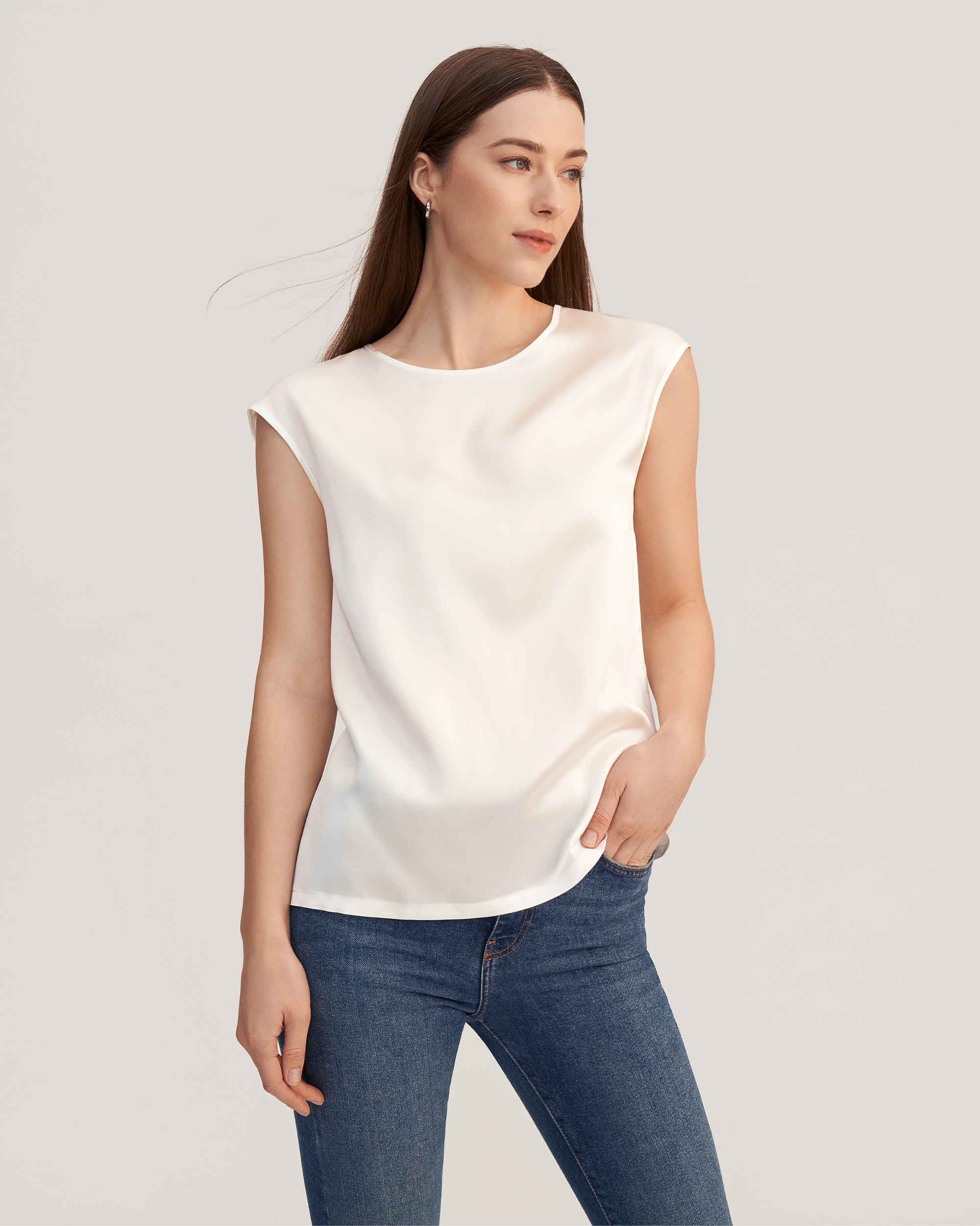 LILYSILK Chemise en Soie Coupe décontractée Col rond XL - LILYSILK - Modalova
