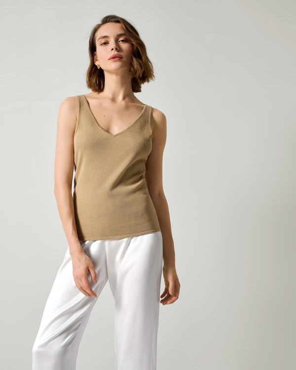 LILYSHEENA® Unique Silk Knit Vest Top