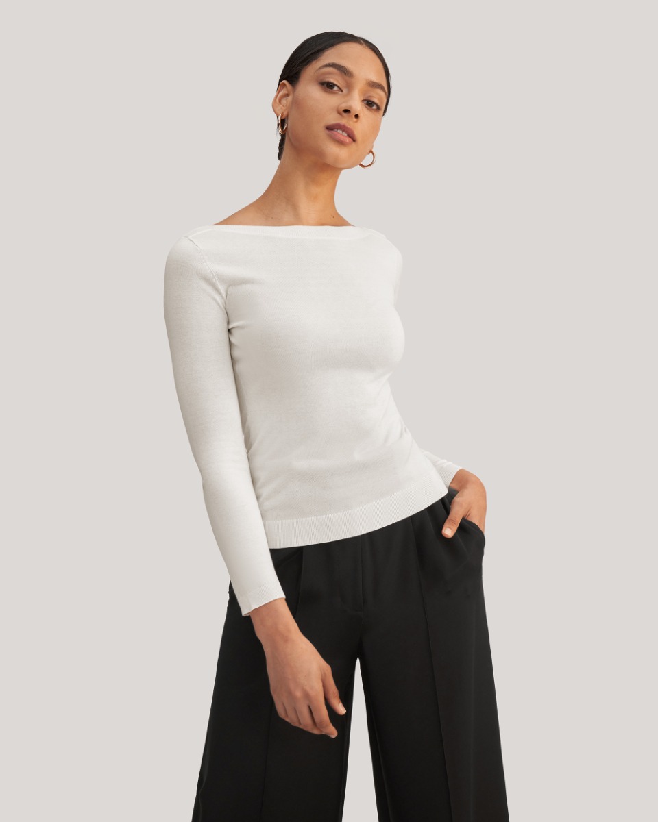 boat neck long sleeve t shirt