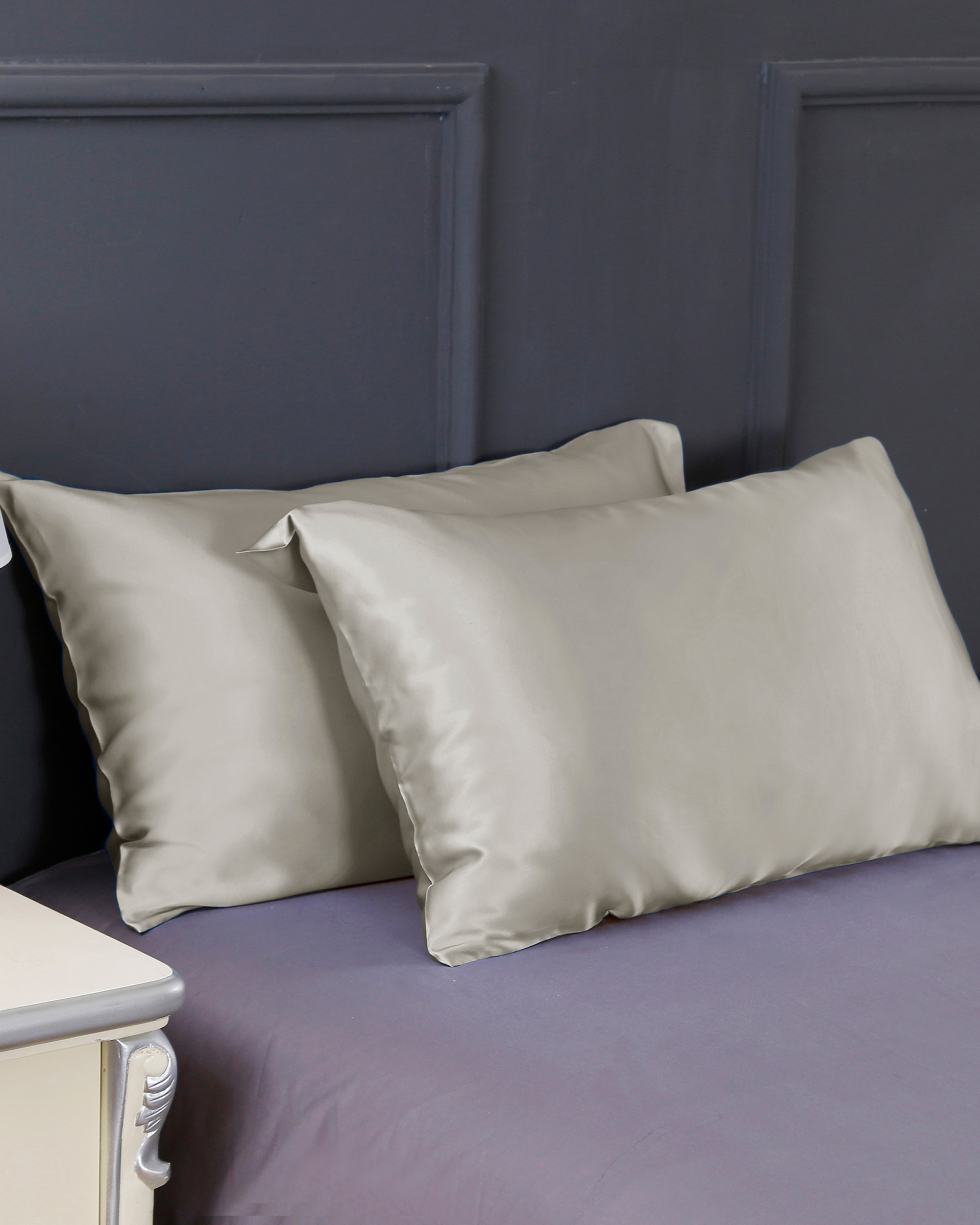 LILYSILK 100 Silk Pillowcase Silvergray Queen 100% Mulberry Silk