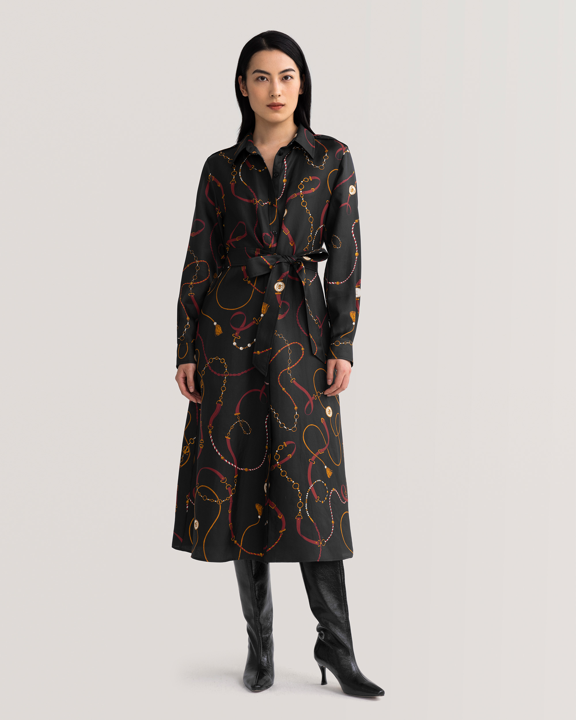 LILYSILK 16 MM Kleid aus Seide mit Louisville-Print Perfekt für jeden Anlass Deutschland Louisville-Druck S
