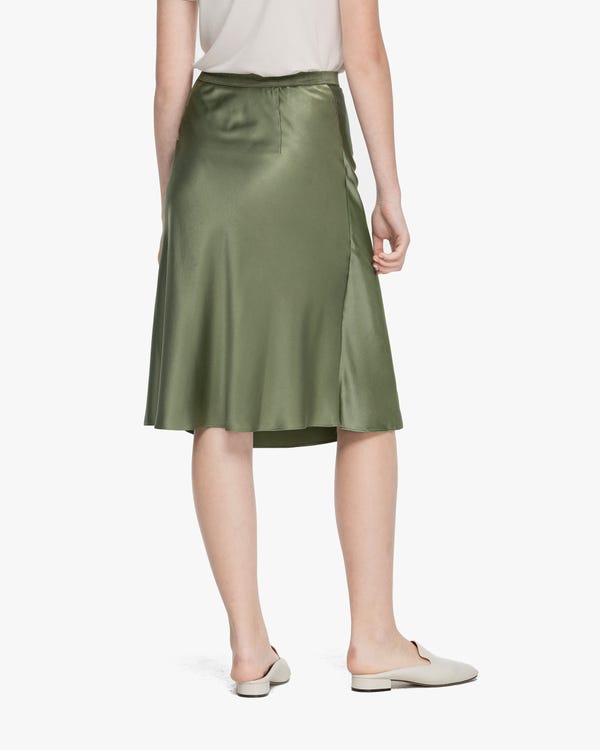 Clearance Modern Elegant Silk Midi Skirt M