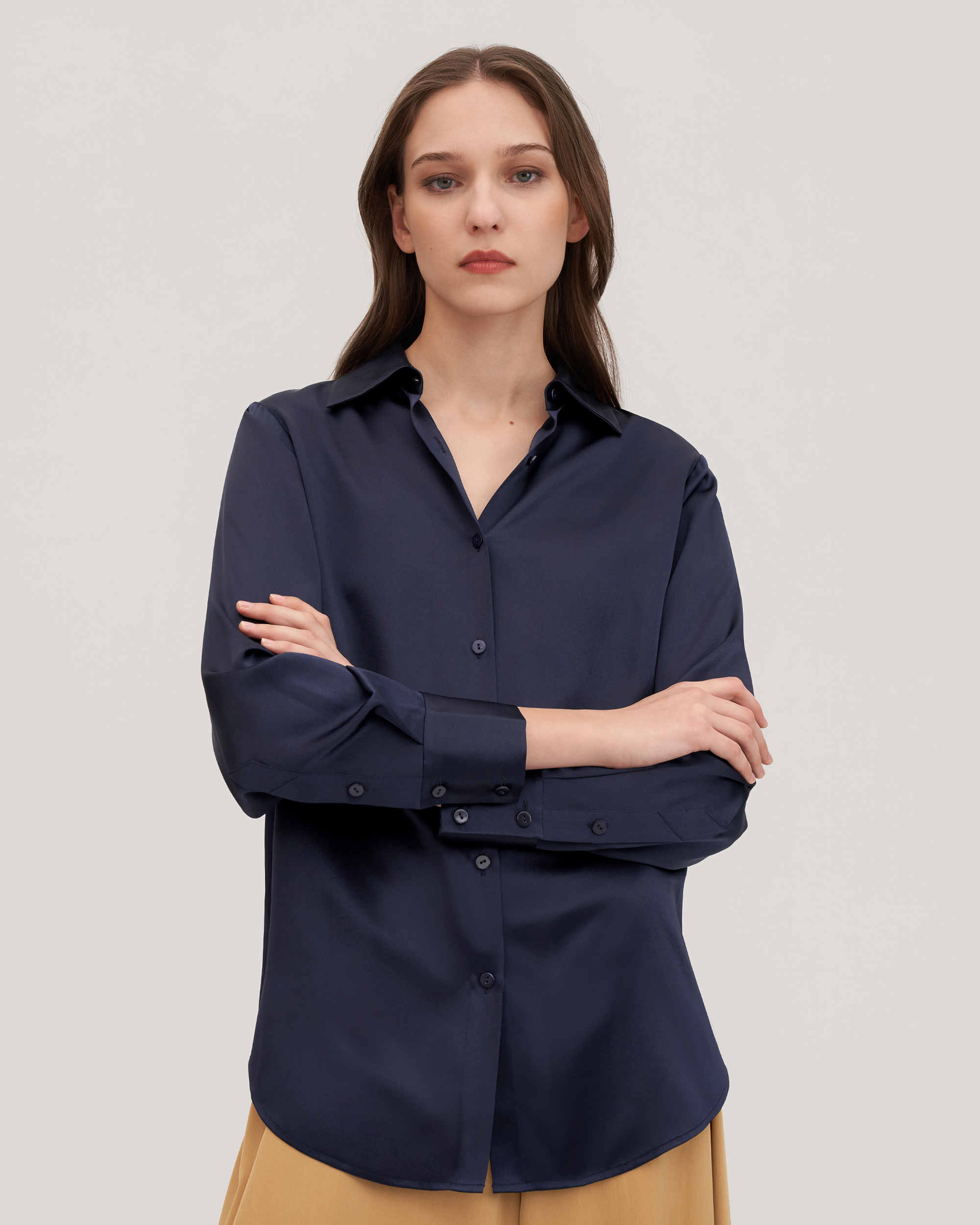 Mulberry Silk Shirt Navy