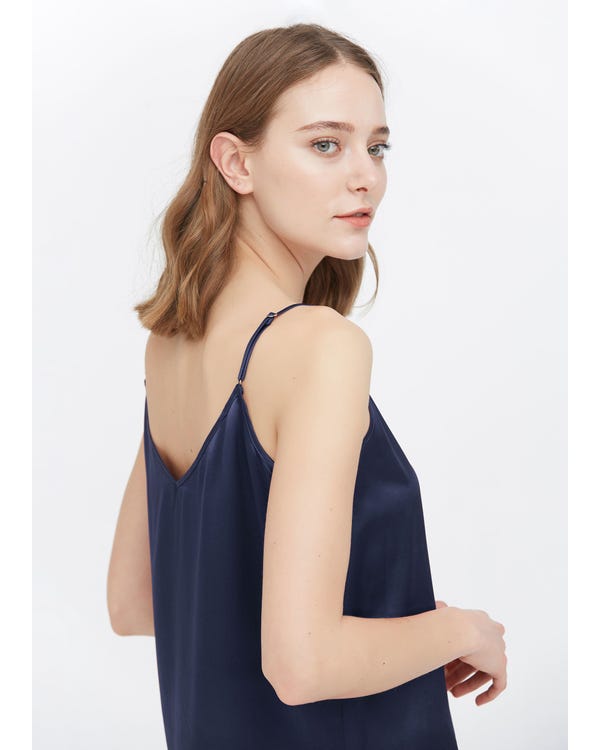  V Neck Front and Back Silk Camisole