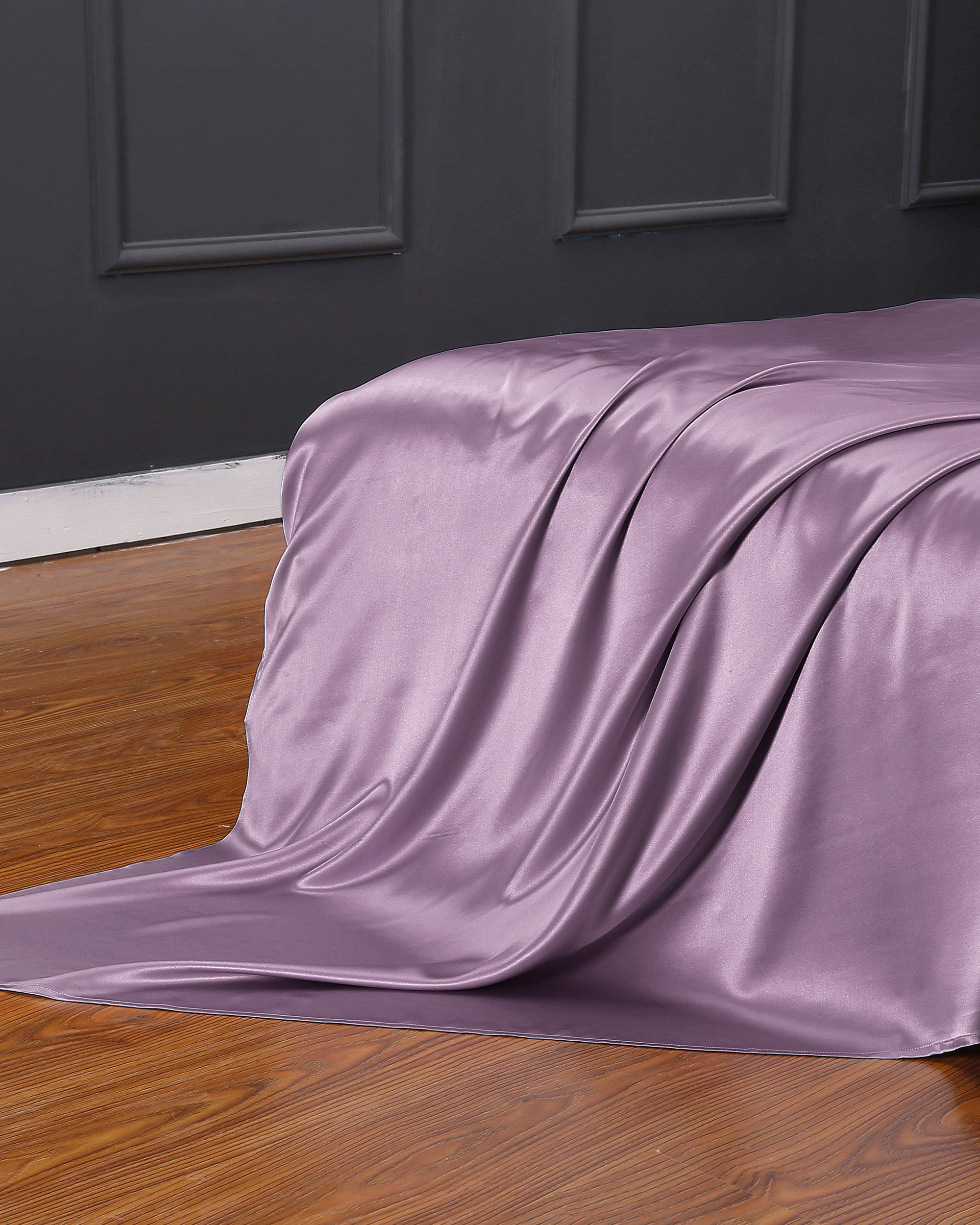 LILYSILK Silk Bedding Purple UK Mulberry Silk For Deeper Sleep And Relaxation Silk Bed Sheet Double (230x275cm)