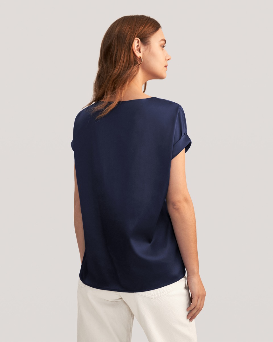 Monogram Silk Short-Sleeved Shirt - Luxury Blue