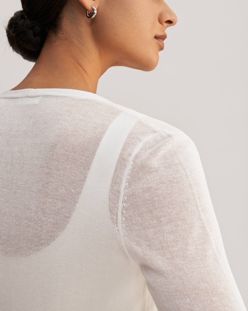 White silk cardigan top