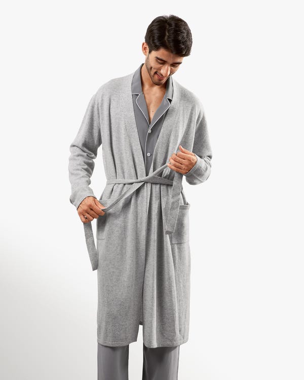 Pure Cashmere Knit Robe For Men