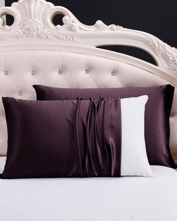 4PCs 19 Momme Terse Silk Pillowcase Deep Purple 63x63cm