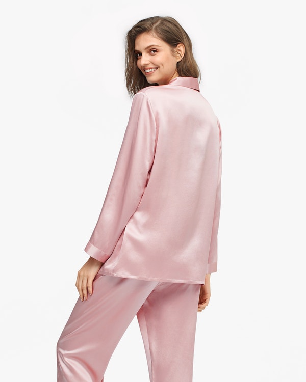 22 Momme Conjunto de Pijama de Seda de Longitud Completa