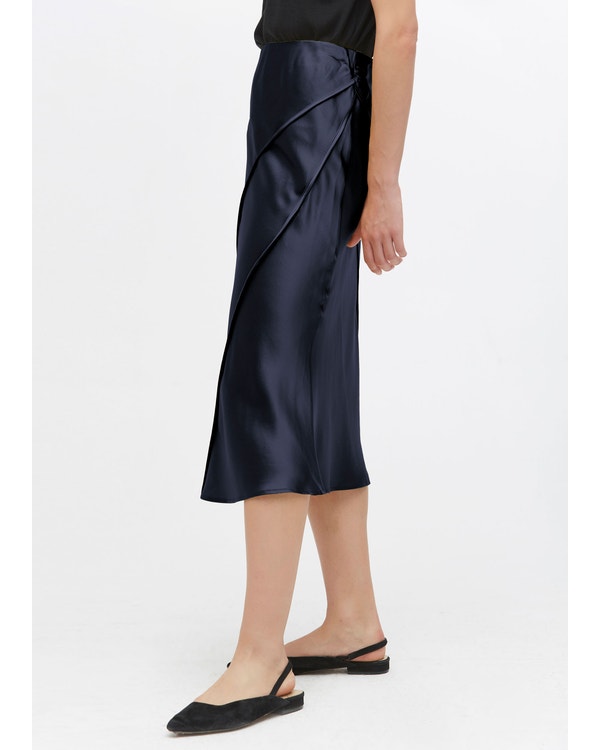 Chic Elegant Silk Midi Skirt