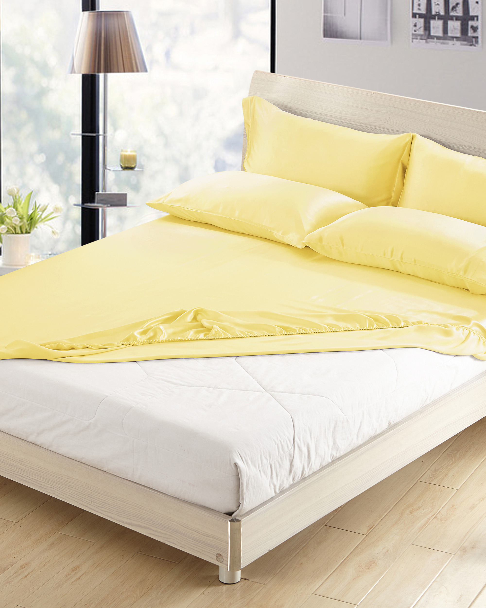LILYSILK Spannbettlaken Seide Gold Deutschland 100% Reine Seide Nahtloses Weich Und Gemütlich Spannbettlaken 100x200+30cm