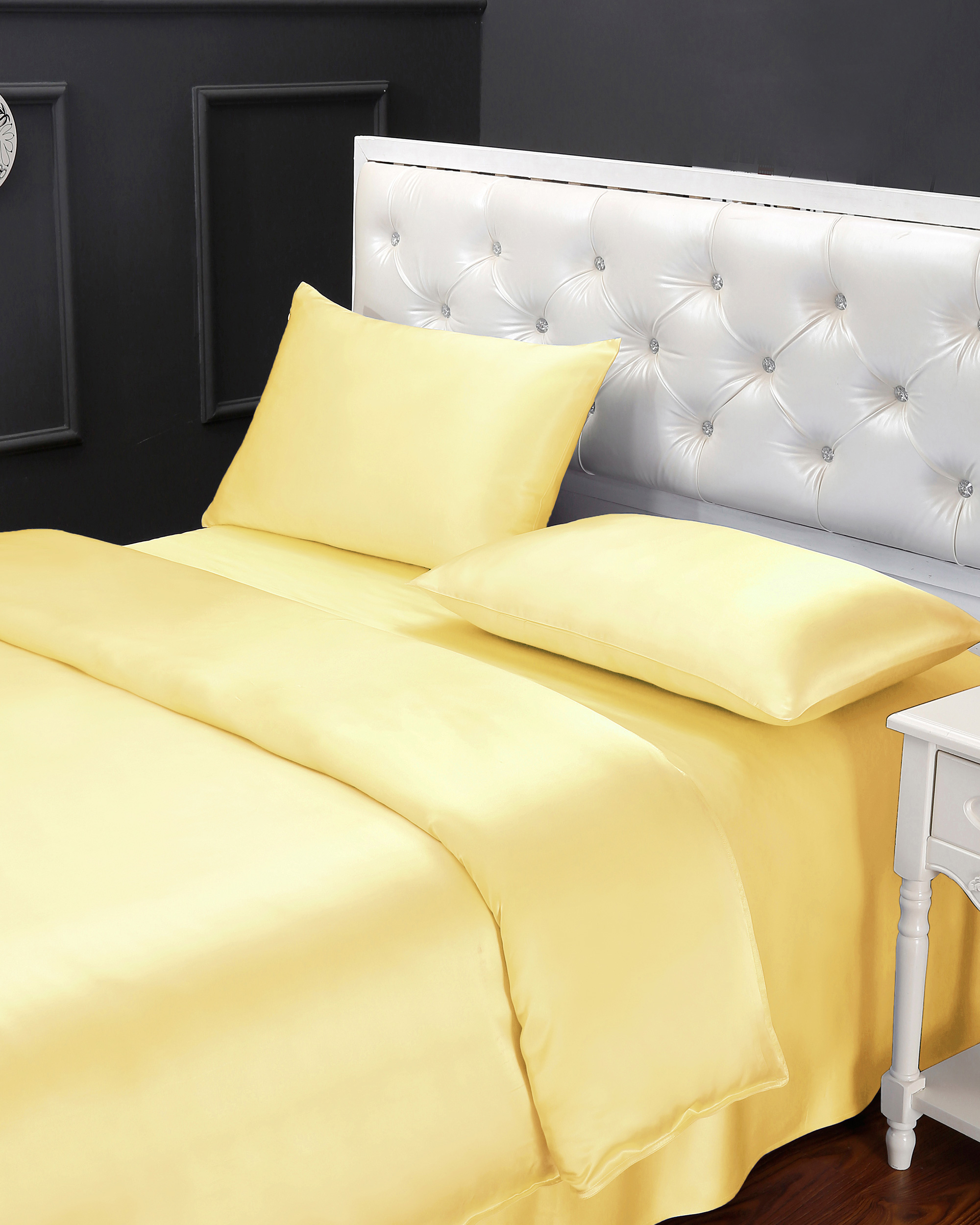 LILYSILK Seide Bettwäsche Set Gold DE 100% Maulbeerseide Geprüfte Qualität Leicht Und Atmungsaktiv Bettwäschegarnitur 200x220cm + 2x 80x80cm
