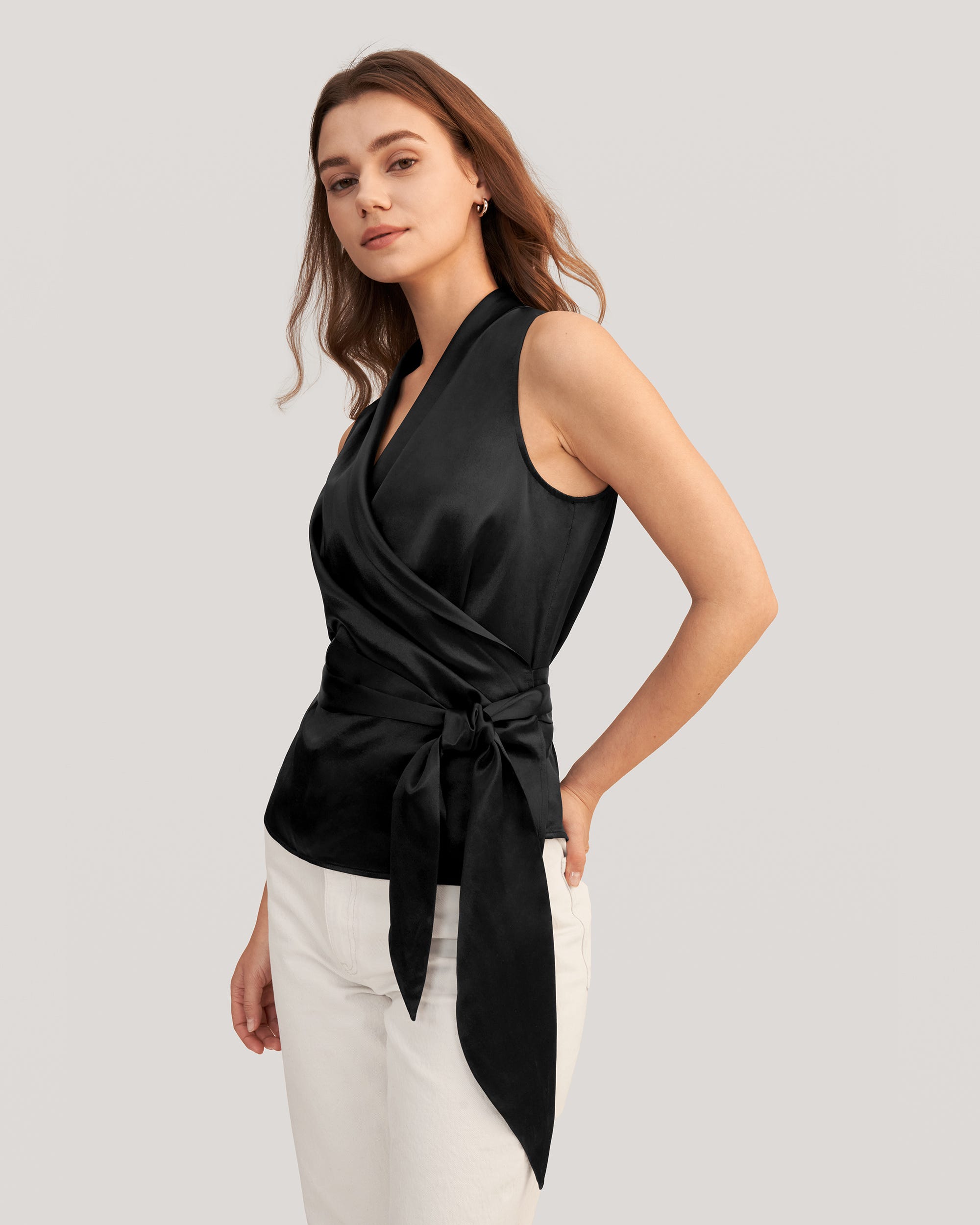 LILYSILK Seide Bluse Damen DE Leicht Und Weich Schwarz 40