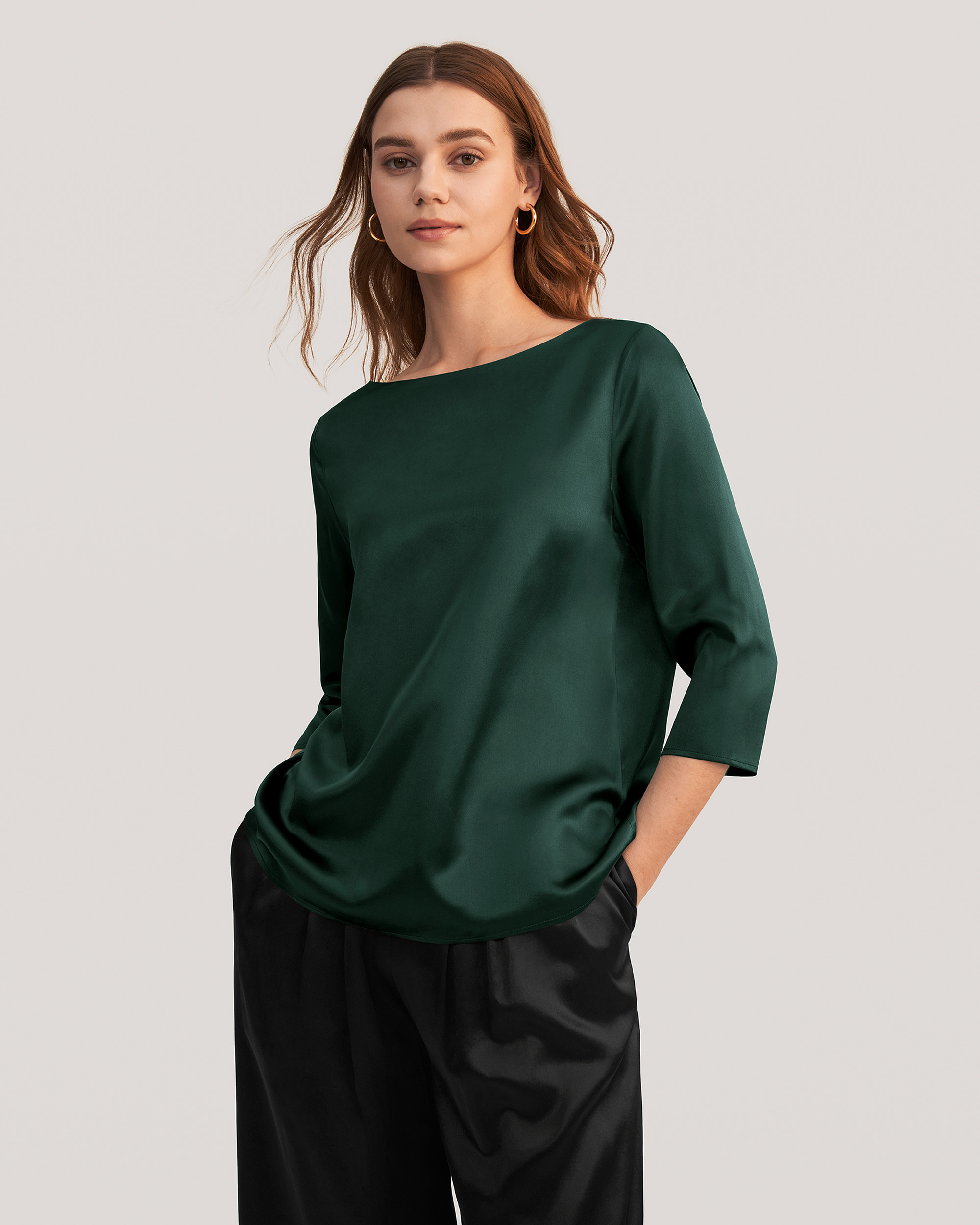 LILYSILK Chemisier Soie 100 Soie Couleur Pure Simple Coupe Régulière M - LILYSILK - Modalova