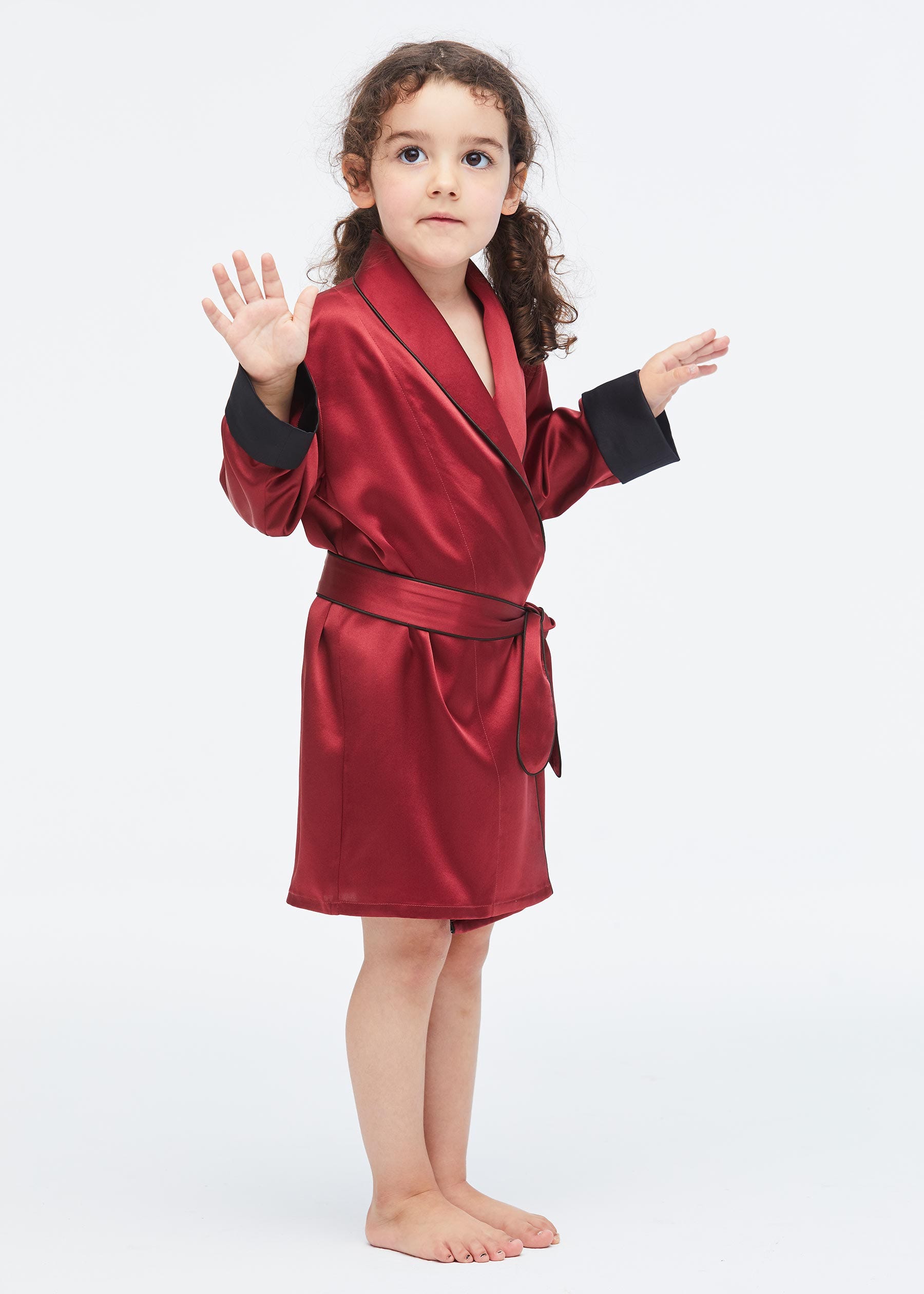 Nicki Macfarlane Kids' Girls Red & Silver Grey Silk Dress | ModeSens