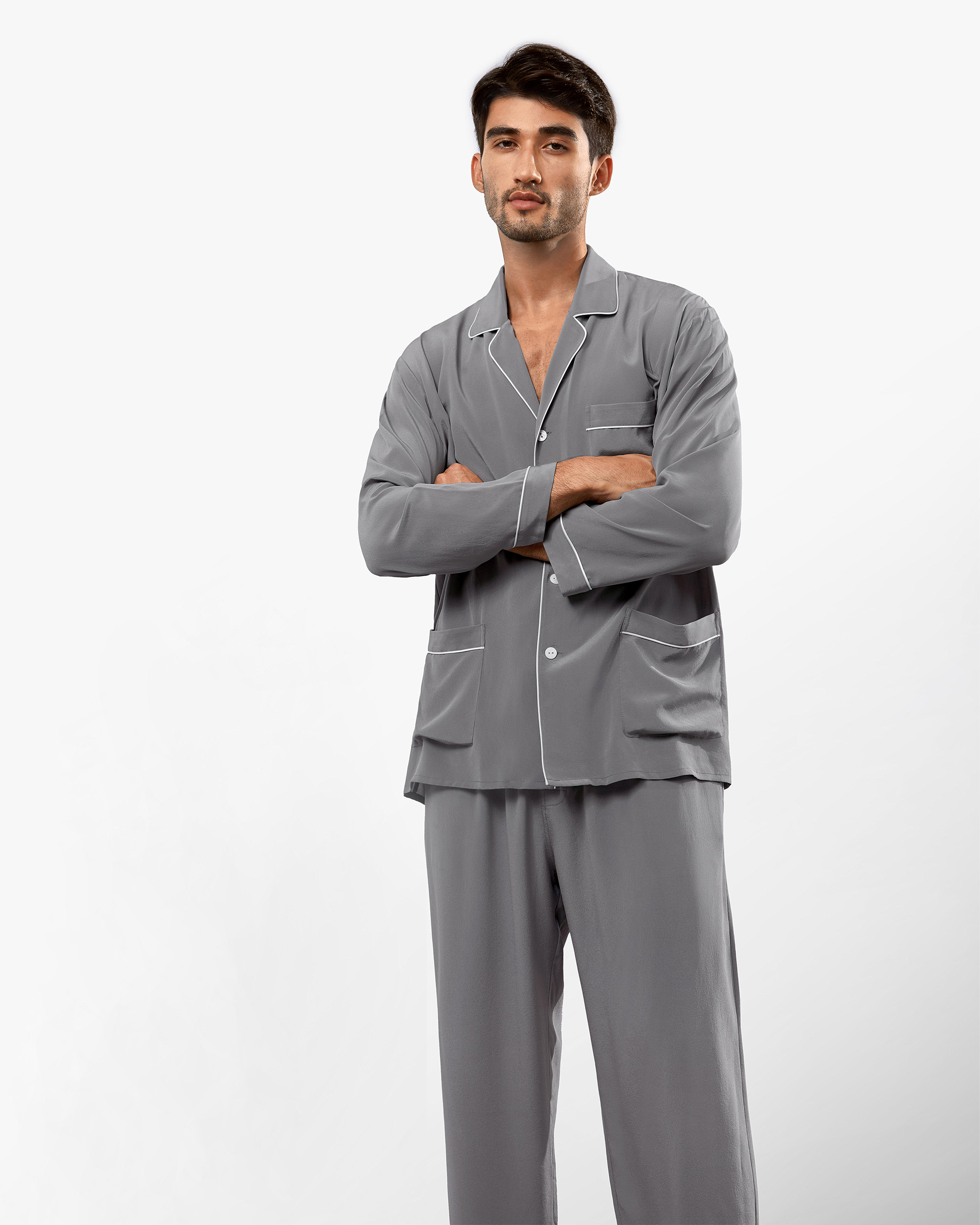 LILYSILK Pyjama 100 Soie Classique Piping, Coupe Décontractée 100% Soie Pure Bonne Qualité Lavable En Machine Pyjama L - LILYSILK - Modalova