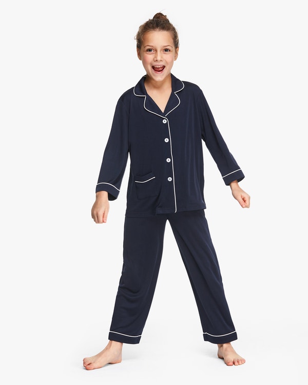 Pijamas de Punto Seda Niños Manga Larga