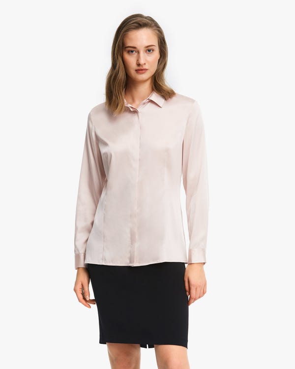 Classic Silk Business Shirt For Women