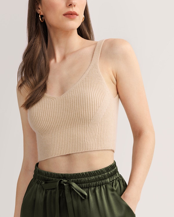Cashmere Knitted Crop Tank