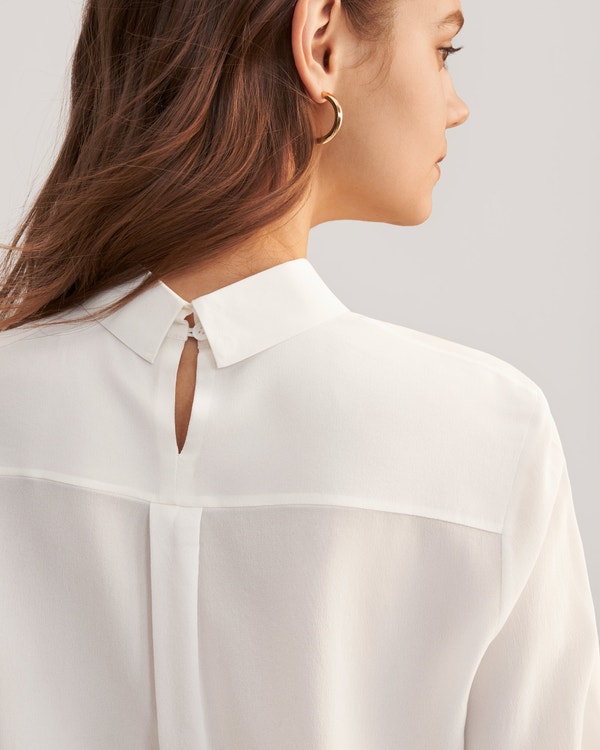 Women Elegant Half Turtleneck Silk Shirt