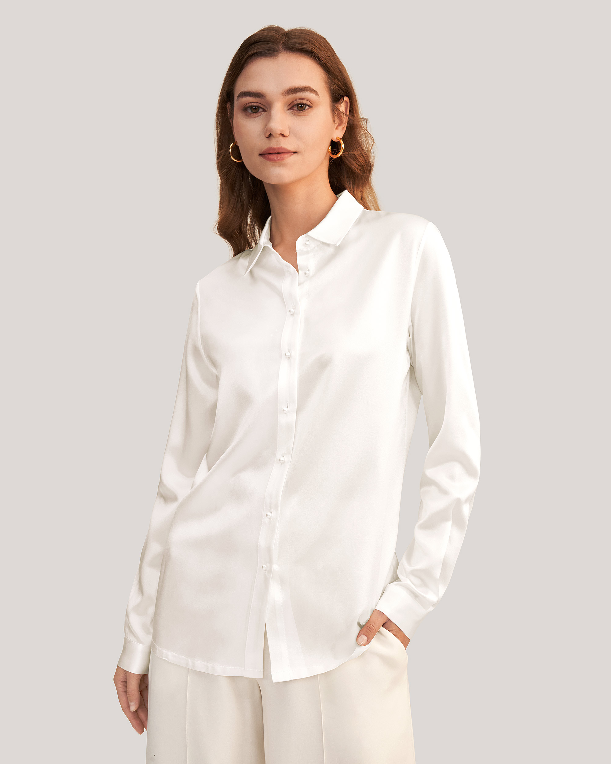 LILYSILK Chemise Classique En Soie À Boutons Nacrés XS - LILYSILK - Modalova
