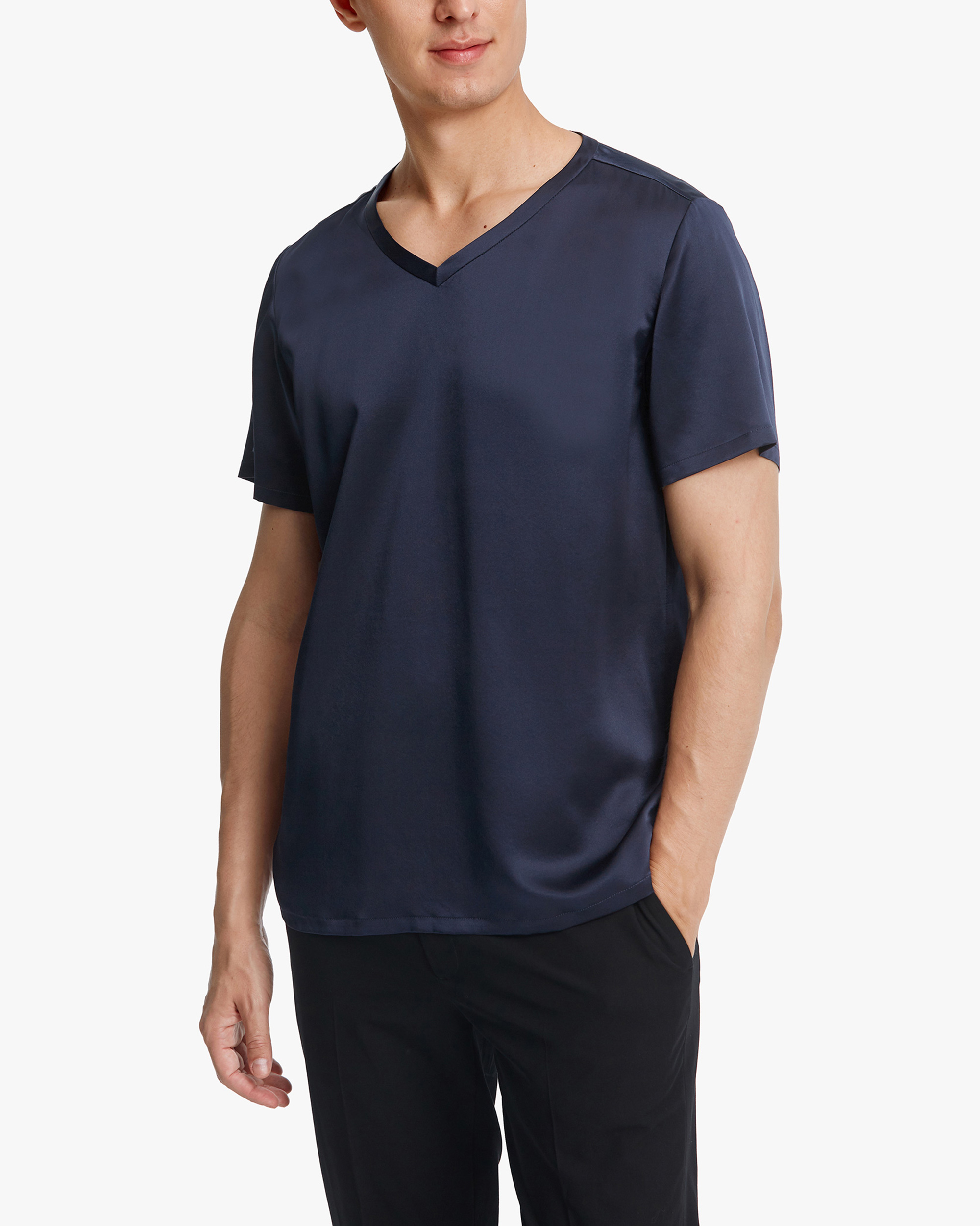 LILYSILK T Shirt En Soie Col En V, Manches Courtes 100% Soie Crêpe De Chine Respirant Super Léger T Shirt M - LILYSILK - Modalova