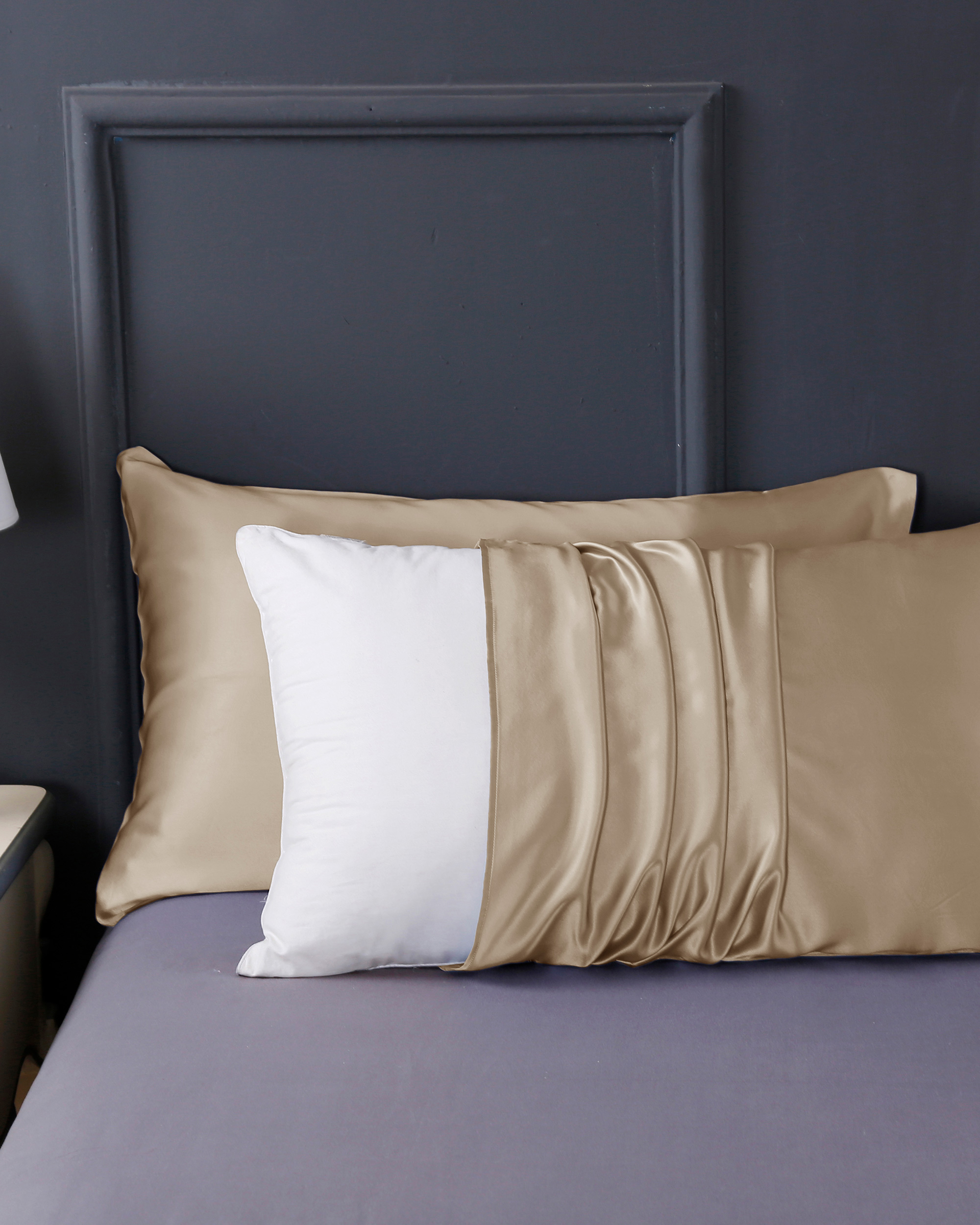 LILYSILK Kopfkissenbezug Seide Taupe Deutschland 100% Maulbeerseide Mit Seitlichem Hotelverschluss Atmungsaktiv Kissenbezüge 40X80Cm