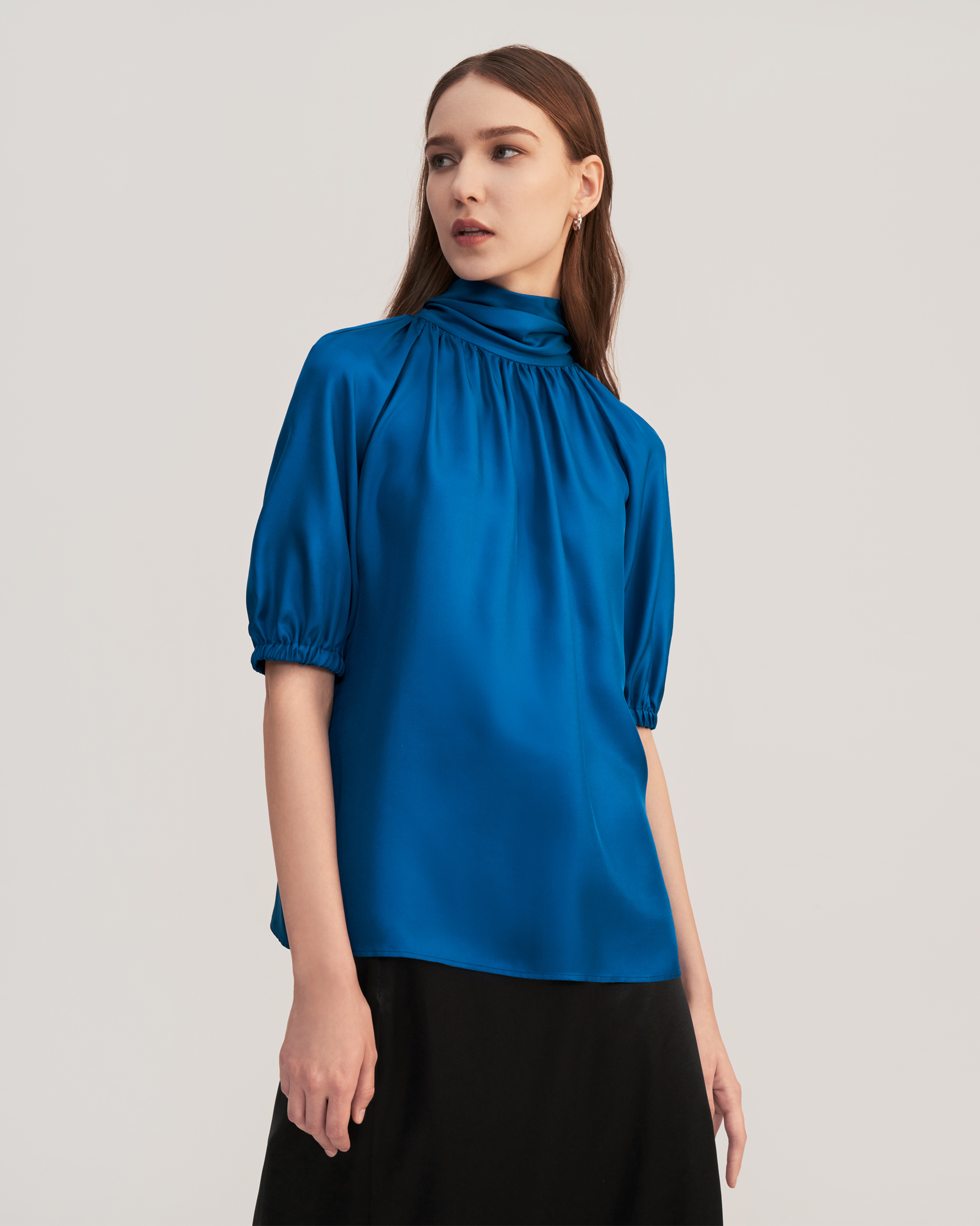 LILYSILK Chemisiers Soie Manches 3/4 Bouffantes, Sangle Arrière 100% Soie De Mûrier Régulation De La Température Chemises L - LILYSILK - Modalova