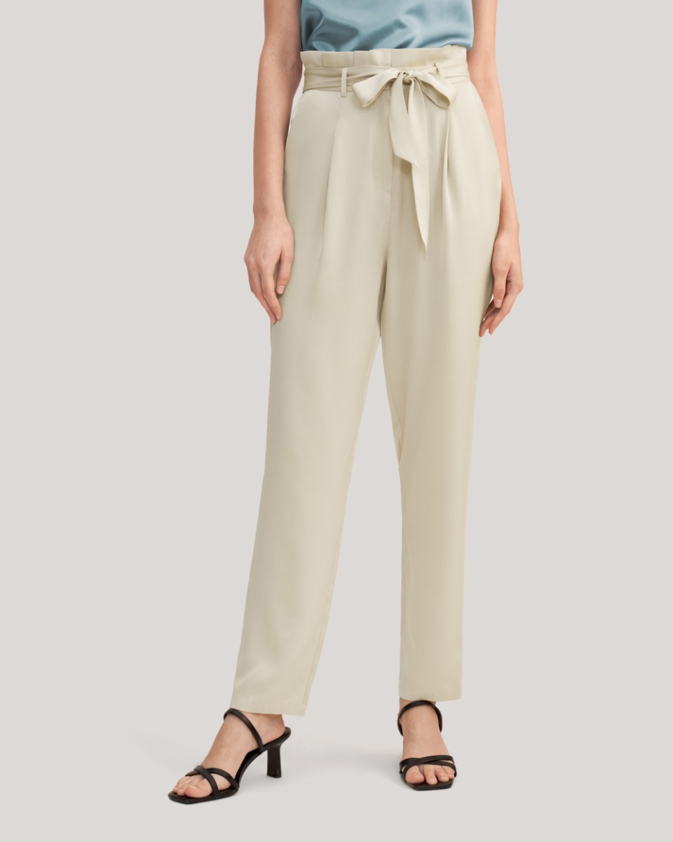 Arabella Tie-Hem Silk Pant