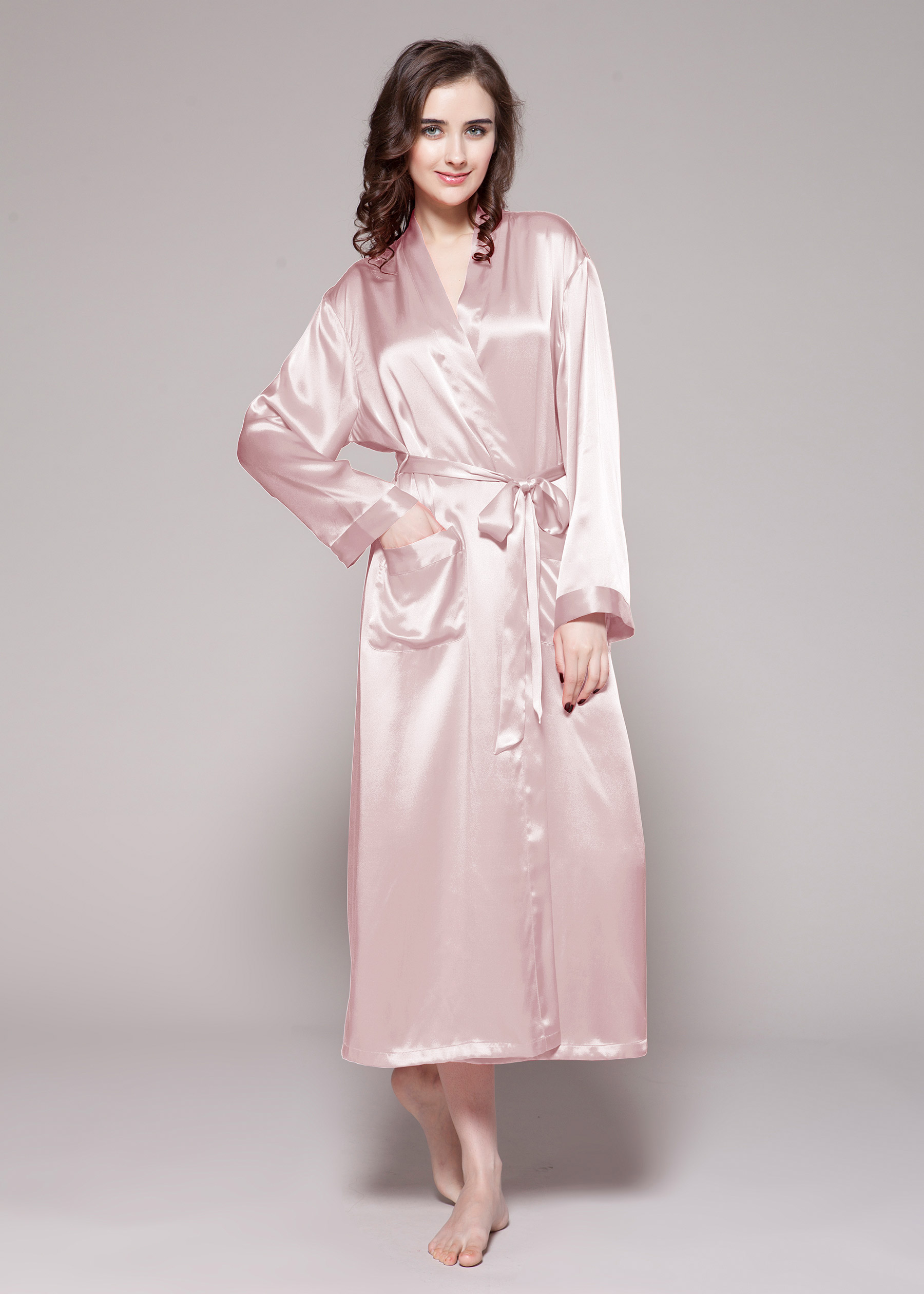 Nude Silk Dressing Gown