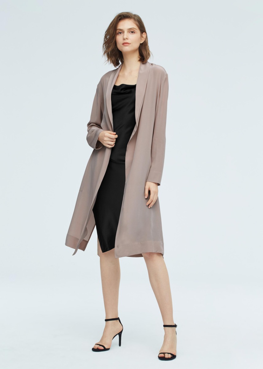 Sheath dress sales with duster jacket