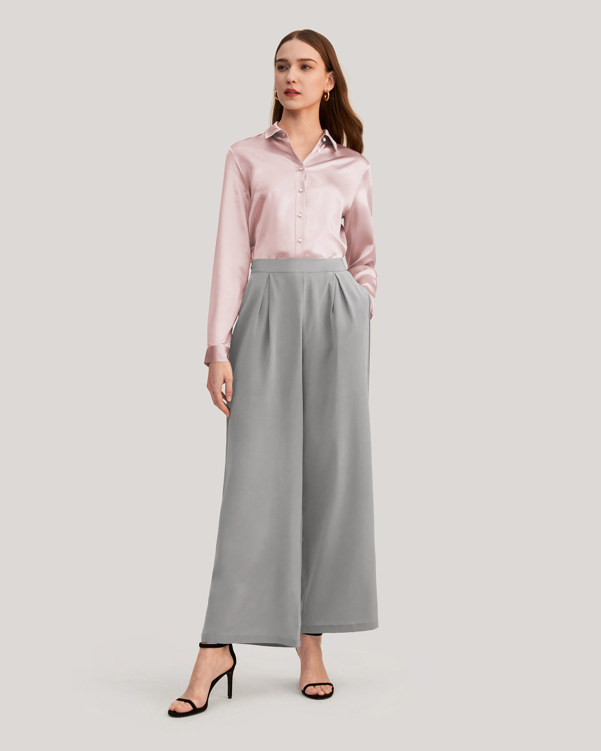 LILYSILK Chemisier Soie À Boutons Nacrés, Coupe Régulière 100% Soie De Mûrier Léger Et Résistant Aux Rides Chemises XS - LILYSILK - Modalova