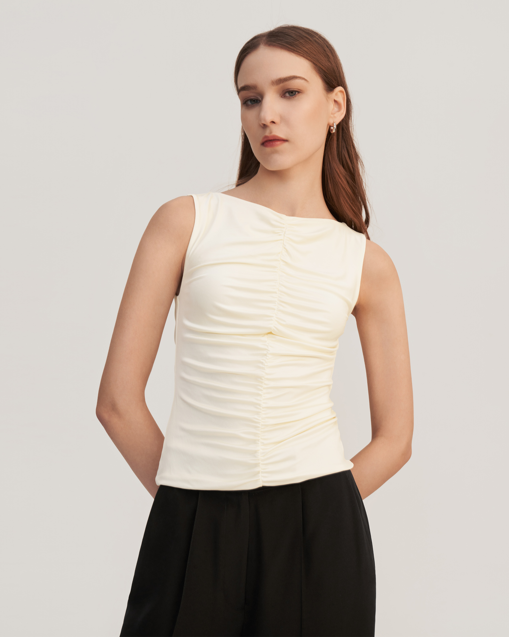 Ruched knit online skirt and top