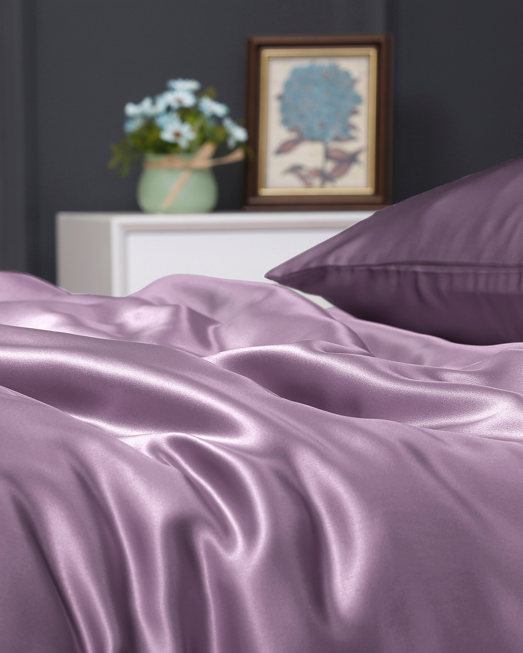 LILYSILK Silk Bed Cover Adult Purple Eco-friendly Quality Silk Fibers Free of Harmful Chemicals Full