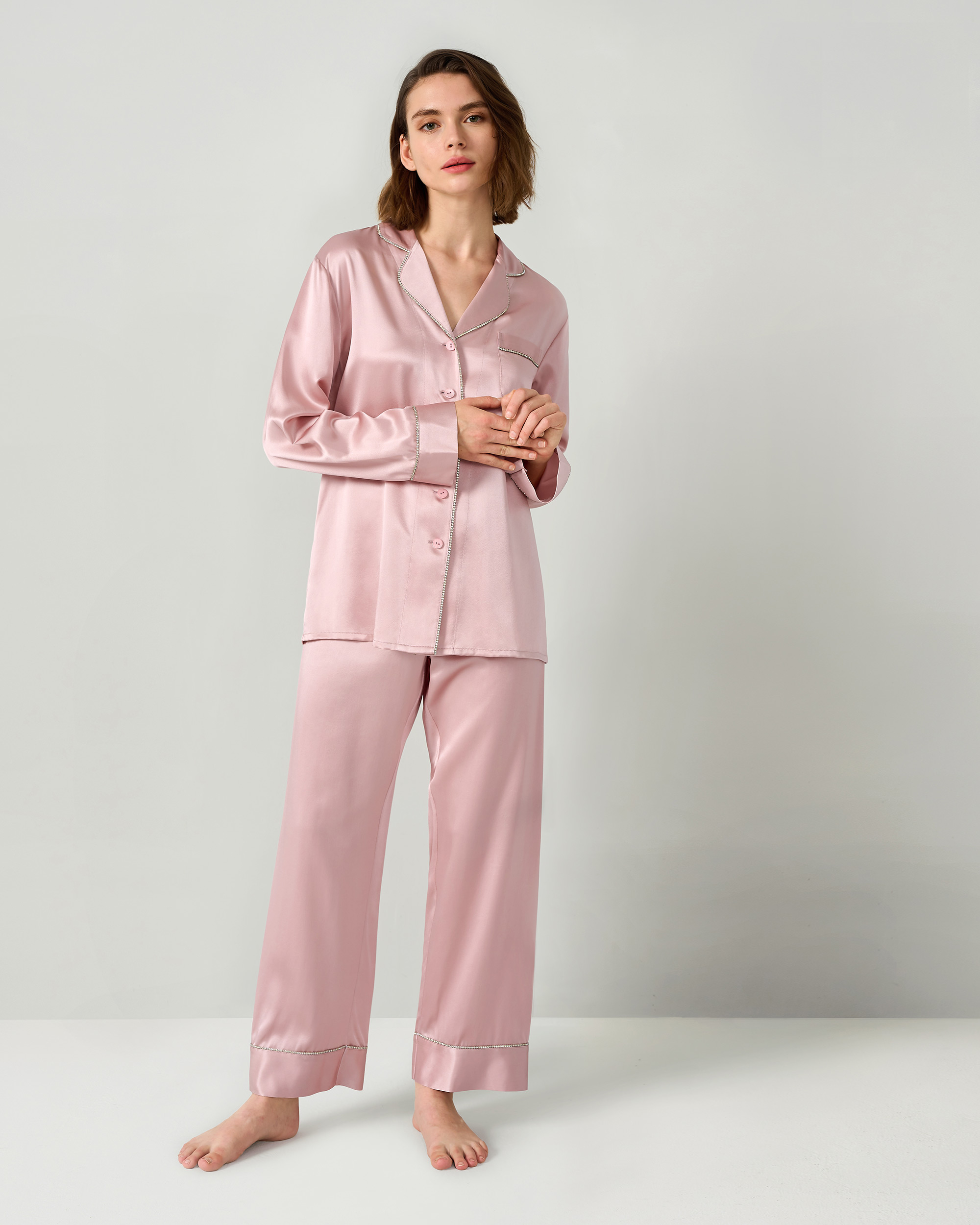 LILYSILK 100 Pyjama Soie Garnie De Strass Fr - LILYSILK - Modalova