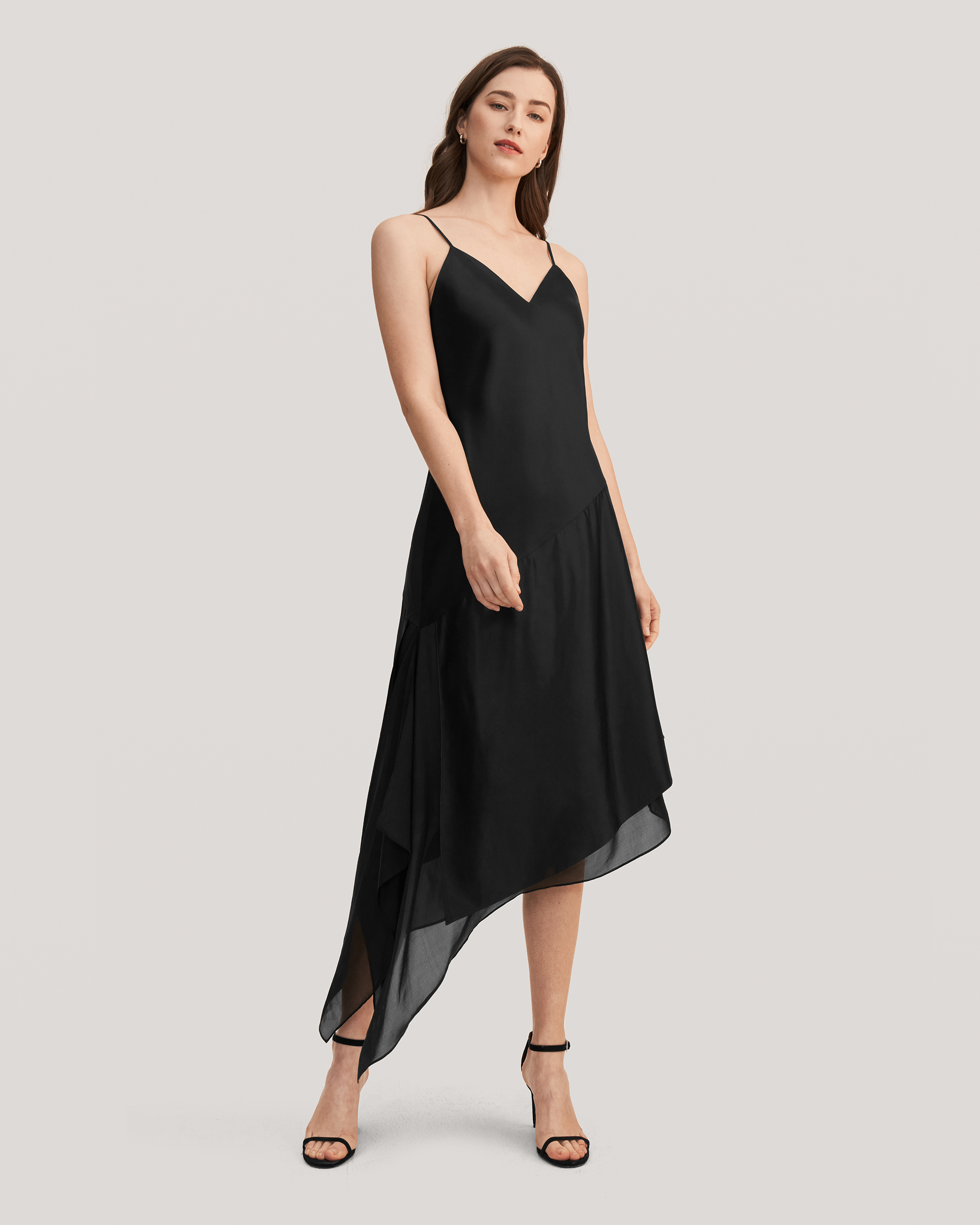 Vintage Cocktail Dresses, Party Dresses, Prom Dresses LILYSILK Silk Dress UK Organic Bias-Cut Silk Cami Dress Black 8 $135.00 AT vintagedancer.com