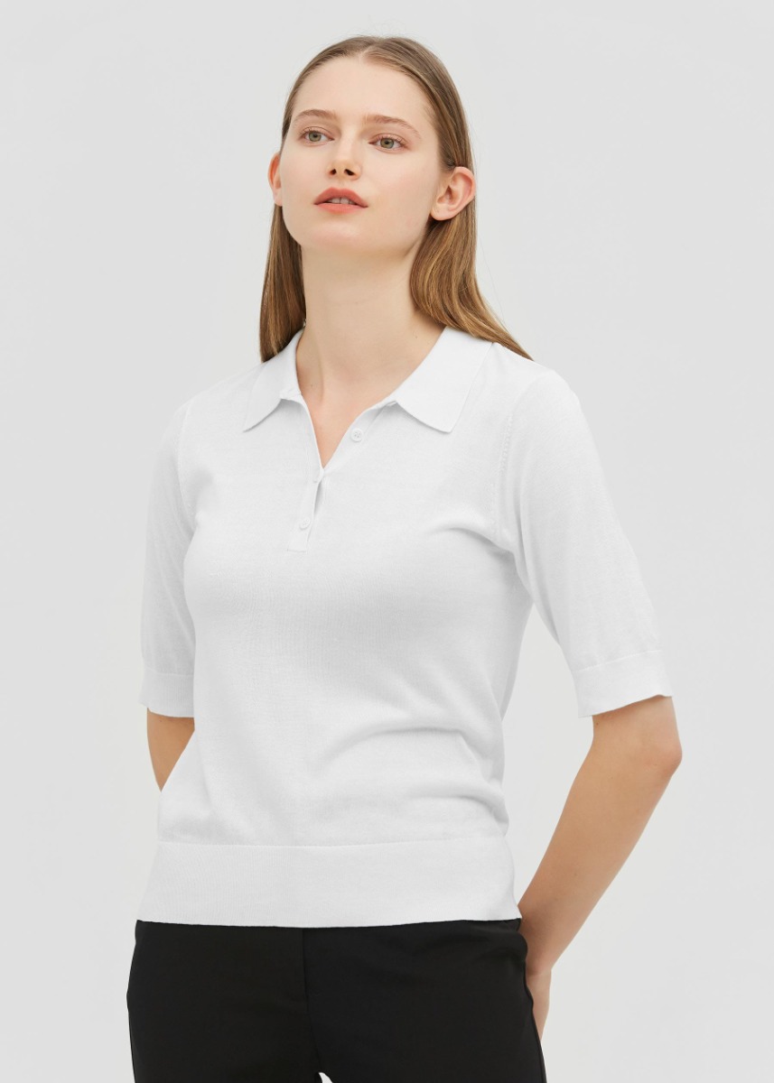 Silk knit outlet polo shirts
