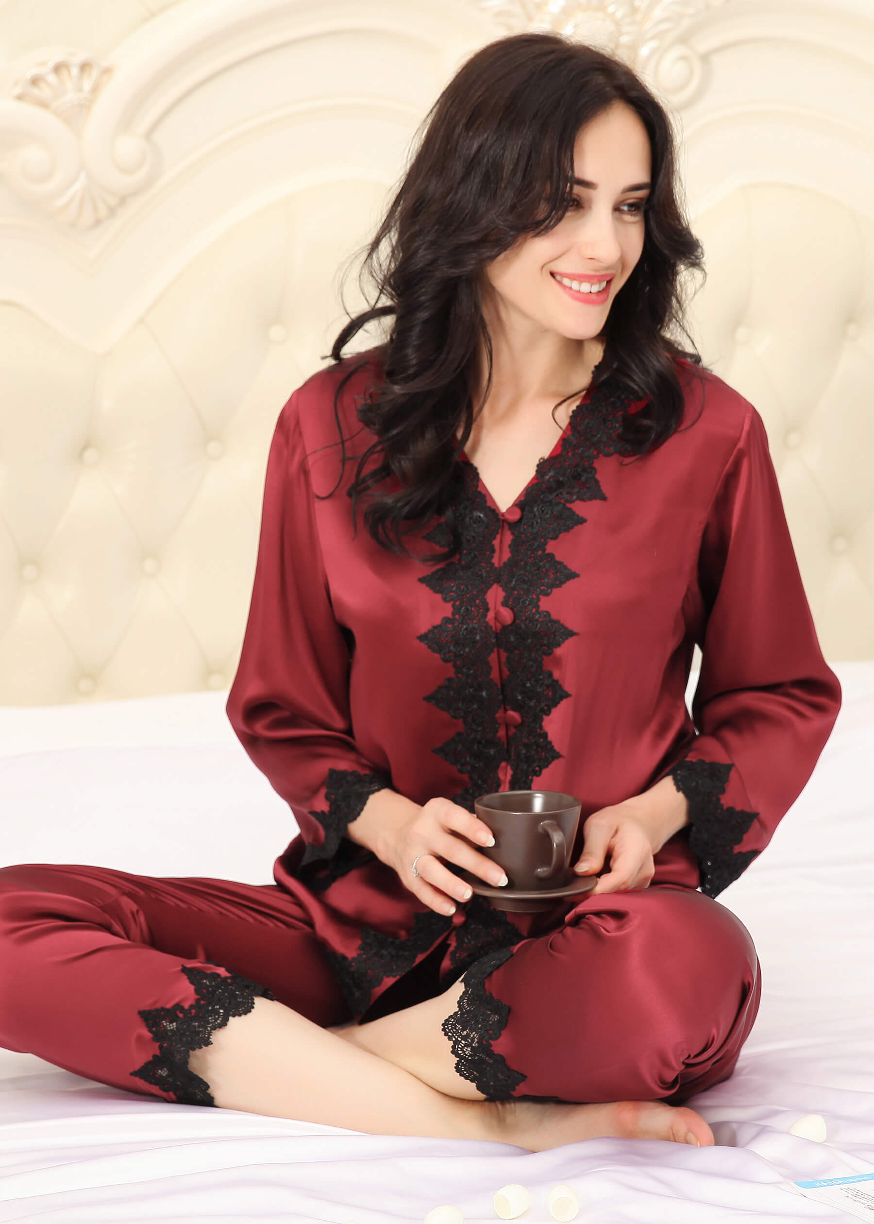 LilySilk Silk Pajamas for Women with Contrast Trimming