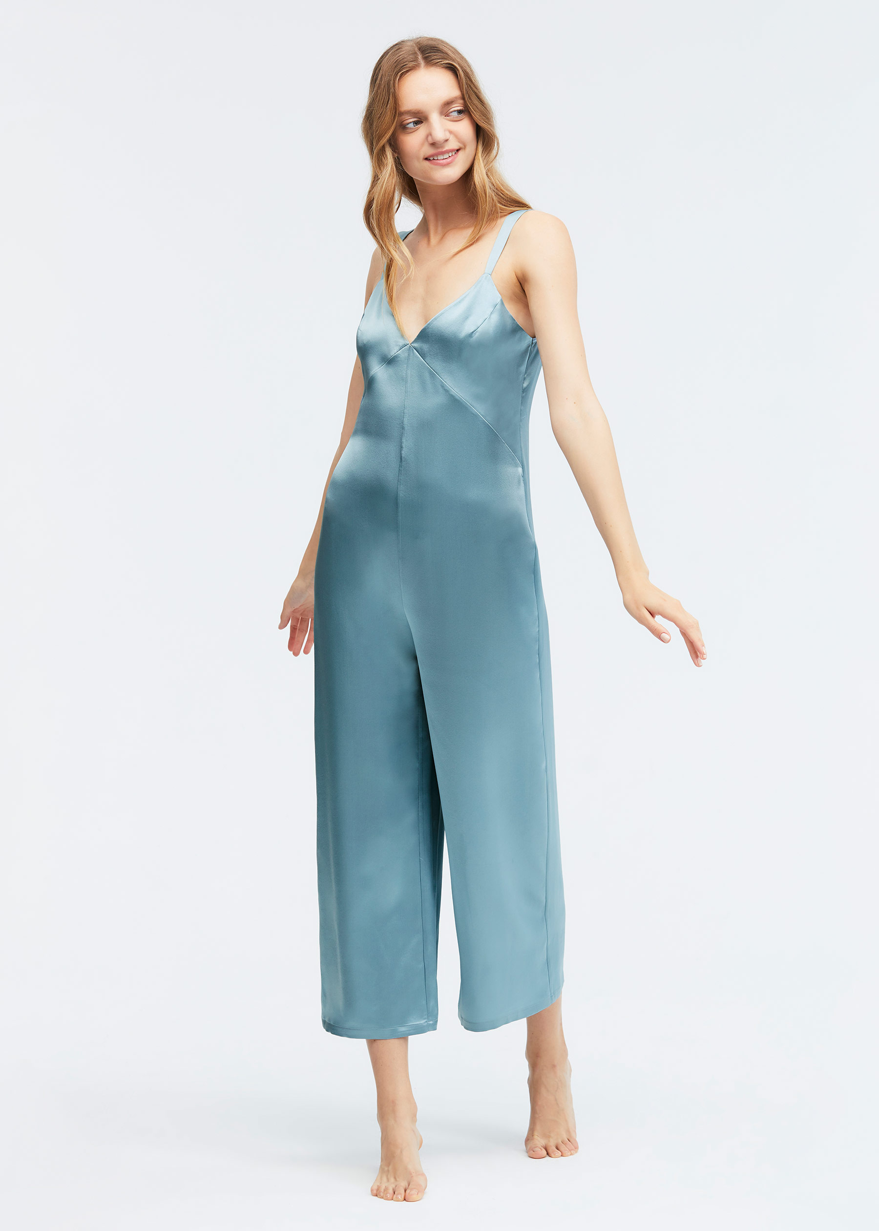 Silk pajama online jumpsuit